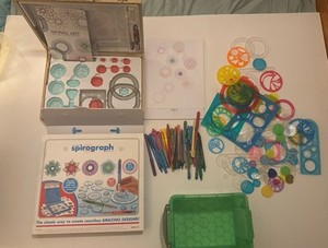 “Large Spirograph Art Set Lot – Includes Original, Cyclex, Gears, Pens & More!