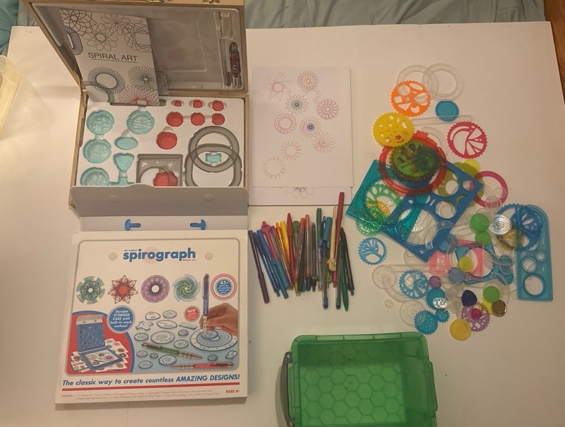 “Large Spirograph Art Set Lot – Includes Original, Cyclex, Gears, Pens & More!
