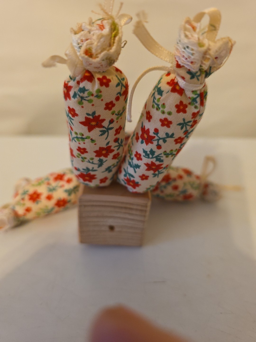 9" Vintage  Homemade wood cloth  Shelf Sitter Folk Art