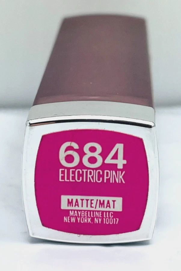 New MAYBELLINE Color Sensational MATTE Lipstick #684 ELECTRIC PINK **RARE - Image 3 of 4