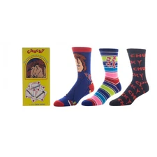 Child's Play Chucky Animigos Adult Crew Socks 3 Pack