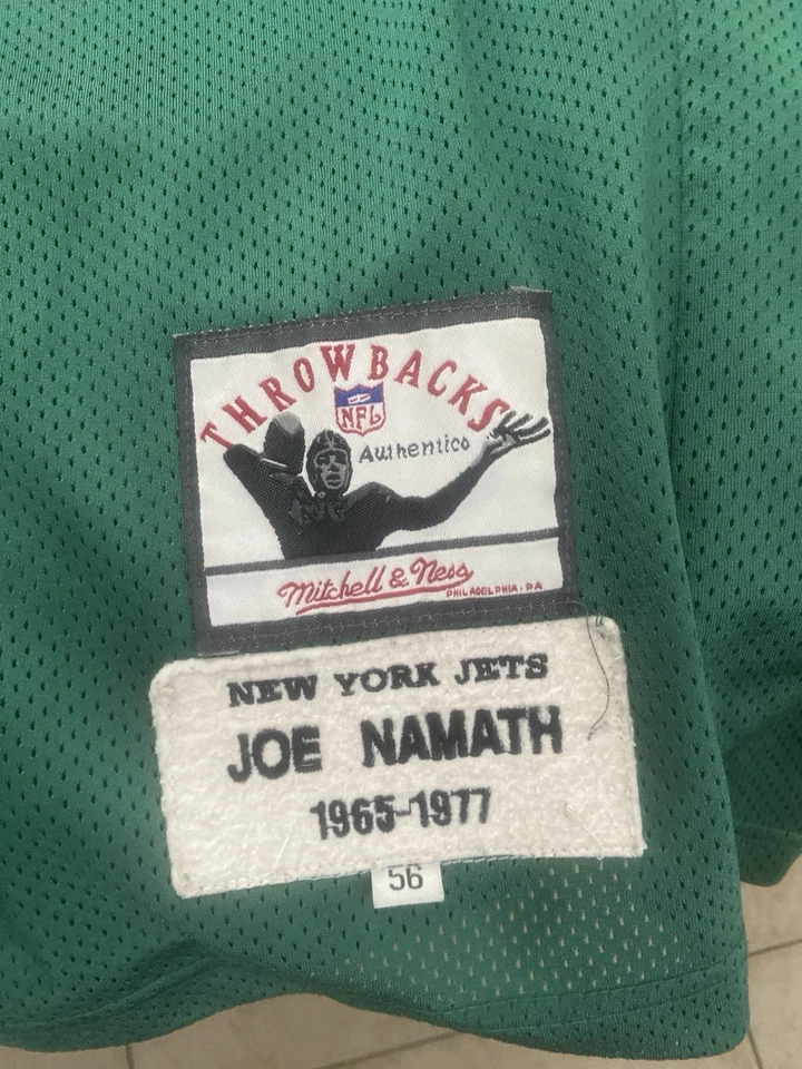 Camiseta deportiva Mitchell And Ness Joe Namath 1965-1977 retro de los New York Jets Foto 2 de 3