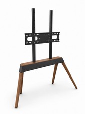 Heavy Duty 100 TV Floor Stand Walnut/Black Height Adjustable