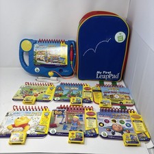 VTG My First LeapPad System Bundle, Backpack, 7 Books 6 Cartridges Lot Tested