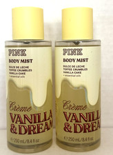 Victoria  s Secret PINK VANILLA  DREAMY CR ME Body Mist 8.4oz Set of 2