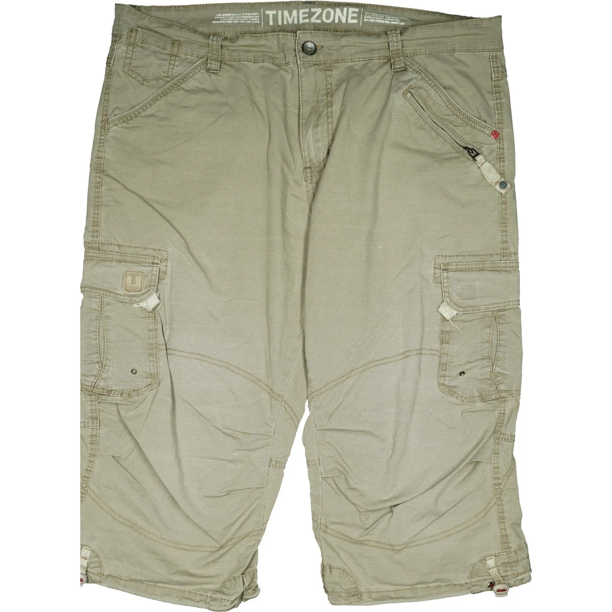 Timezone Pantaloni Cargo Uomo A 3/4 - Cotone Leggero Con Quadri E Tasche Multiple - 2