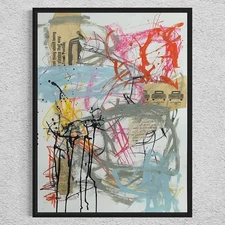 Original Mixed Media Abstract Art Painting 18x24 “Invisible" Signed