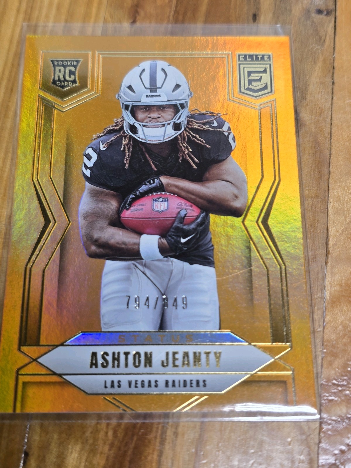 2025 Donruss Elite Ashton Jeanty #113 Status Orange RC /849 Las Vegas Raiders