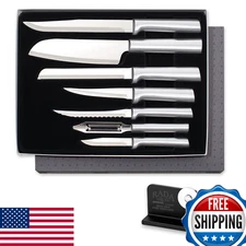 Rada Cutlery 7-Pc Starter Knife Gift Set w/ Sharpener, Stainless Steel Blades