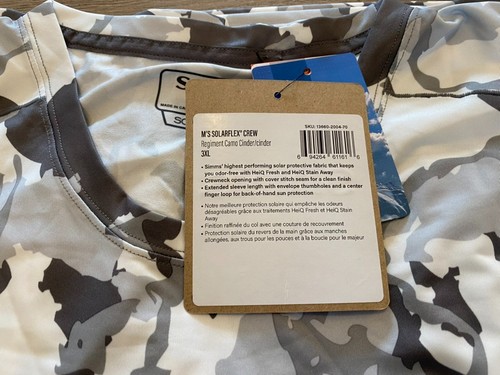 Simms Shirt Mens 3XL Camo Solarflex Crew Long Sleeve UPF 50 Base layer Fishing - Picture 3 of 9
