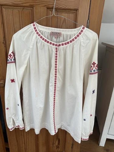 APC MADRAS Cotton Blouse embroidered Small Alexa Chung Tunic - Picture 2 of 12