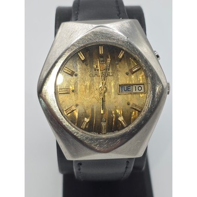 Vintage Orient Crystal 21 Jewels Automatic Watch Gold Dial G469655-6B CA Mens