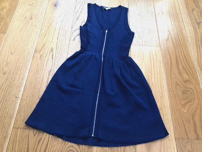 SANDRO BLUE SAVAGE DRESS WOMEN'S BLUE KNIT DRESS SIZE 2 (UK 10 M) BNWOT R8472E