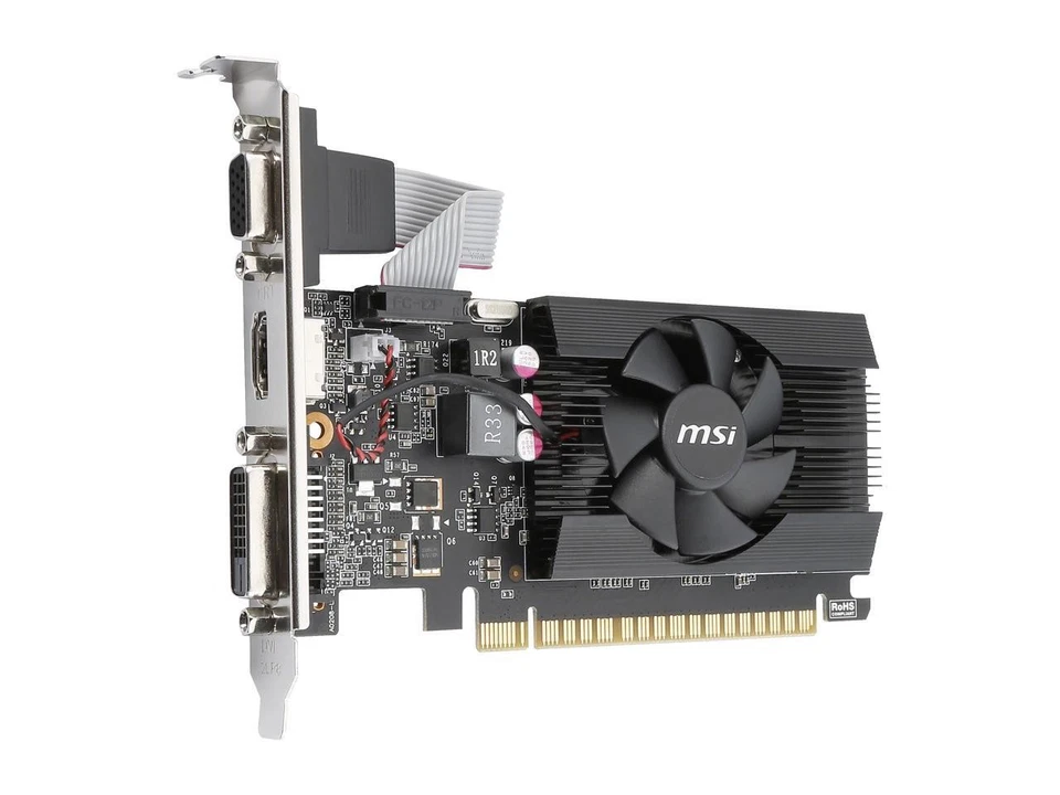 Tarjeta de gráficos de bajo perfil MSI GeForce GT 710 2 GB DDR3 PCI Express 2.0 GT 710 Foto 2 de 4
