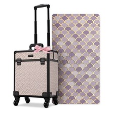 Byotique Rolling Makeup Train Case Kosmetologia Organizer Pudełko Art Deco Grafit