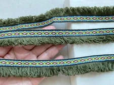 2 Yards Olive Green Water Soluble Fringe Trim /Sewing/Crafts/Upholstery/1" Wide