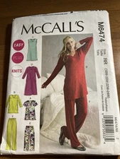 McCall's 6474 Size 18-24 Plus Size Top Tunic Gown Pants Uncut Factory Folds