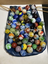Mixed Lot 60 Vintage Marbles Peltier, Vitro, Akro, Alley, Marble King, Master L1