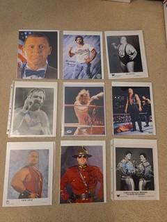 9 SIGNED WRESTLING PHOTOS! MACHO MAN RANDY SAVAGE SID KING KONG BUNDY ROUGEAU