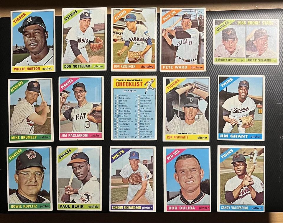 1966 Topps бейсбол 170 карт низкого класса лот складки с большой звезды, HOF, RC все Pic - Изображение 3 из 4