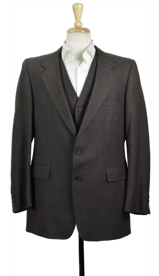 Traje de 3 piezas Givenchy para hombre polar lana 2-BTN frente plano doble ventilación 42 R como nuevo Foto 2 de 4