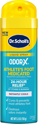 ODOR-X ATHLETE'S FOOT MEDICATED LIQUID SPRAY, 5.3 Oz // 24-Hour Relief of Itchin