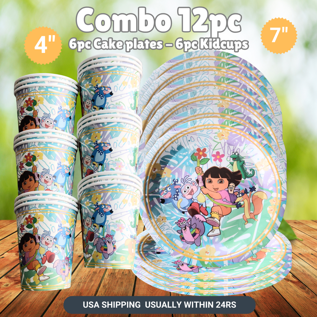 DORA Explorer plate cup birthday party supplies favor centerpiece