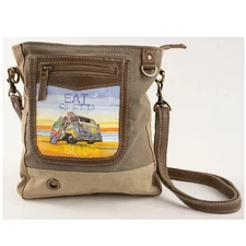 Clea Ray Eat Sleep Surf Recycled Canvas Crossbody