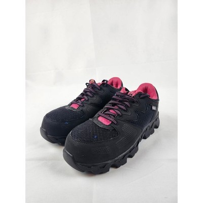 Timberland PRO Women's Size 7.5 Steel Toe Work Shoes Black Pink ESD Utility work