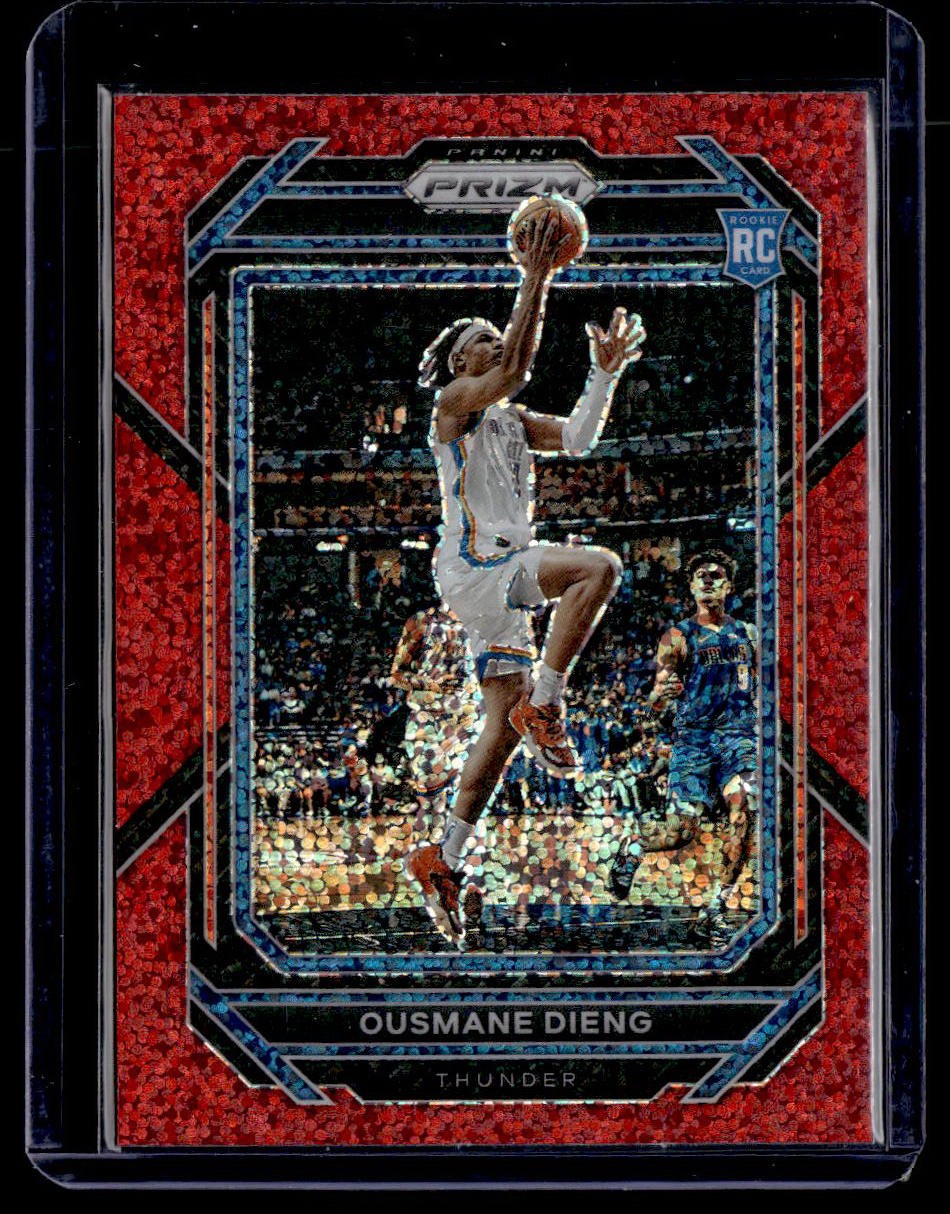 2022-23 Panini Prizm #224 Ousmane Dieng Prizms Red Sparkle