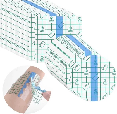 BRANDED 50 Pcs Transparent Stretch Saniderm Tattoo Aftercare Bandage Waterproof Adhesive