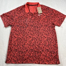 Image of Nike Polo Shirt Mens XL Ember Glow Red DriFit Victory Golf Tee All Over Print
