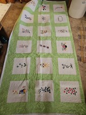 Handmade Quilt Long Arm Quilted 86x86 Wildflowers
