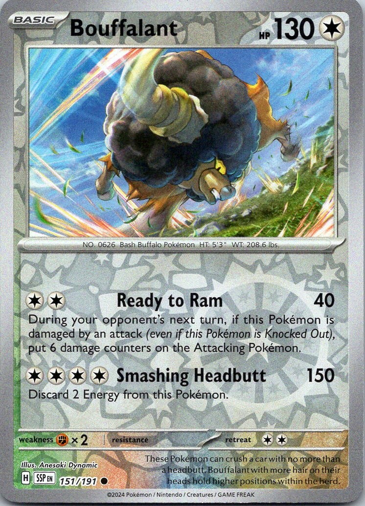 Bouffalant Reverse Holo Common SV08: Surging Sparks - 151/191 NM