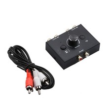 New 1 In 2 Out / 2 In 1 Out RCA Stereo Audio Switch Audio Switcher Splitter
