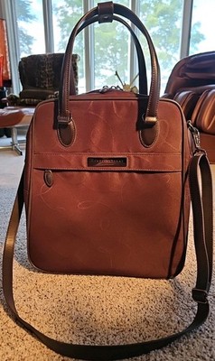 Hartmann Barbara Barry Weekender Bag Carry-On Luggage Brown Jacquard Overnight