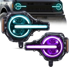 VLAND Multicolor LED Headlights For 2020-2024 Ford Bronco 6th Gen U725 W/RGB DRL