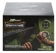 Huber ZIP System Linered Stretch Flashing Tape 6 " x 75' Composite Acrylic Black