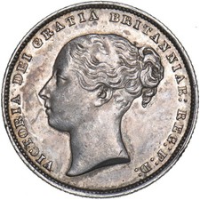 1866 Shilling (Die no. 43) - Victoria British Silver Coin - Very Nice