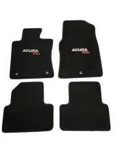 Fits 09-14 Acura TL Black Floor Mats Carpets 4PC W/Emblem V2