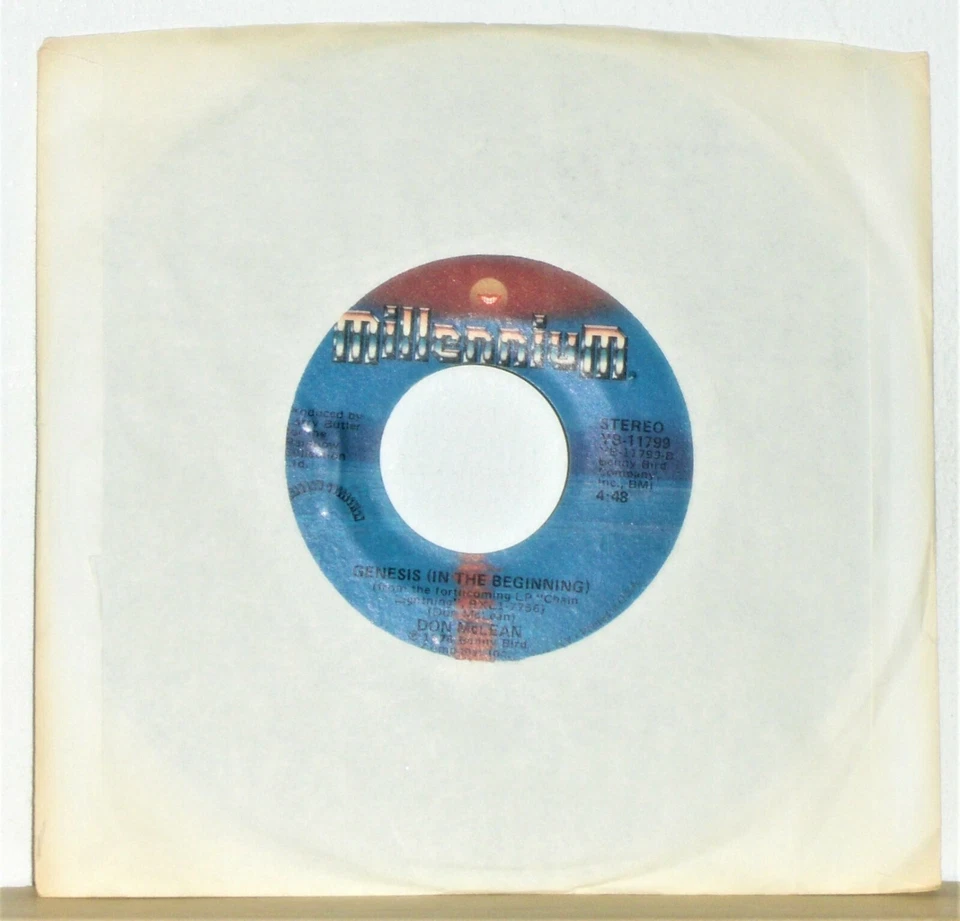 Don McLean ‎- Crying / Genesis - 45 Single Record - Vinyl Near Mint - Image 2 of 2