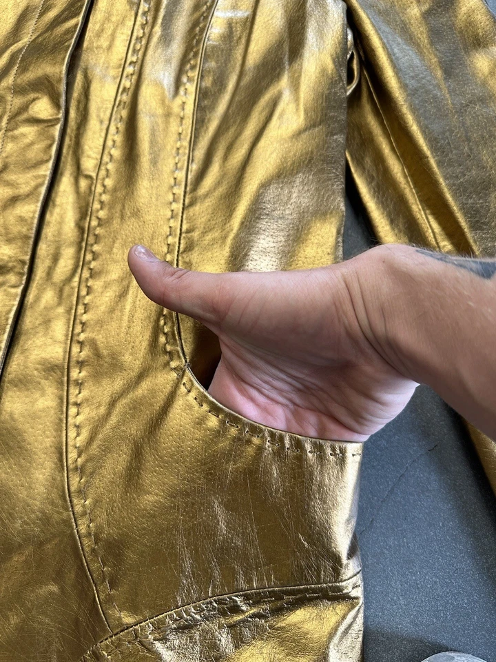 Gabardina Just Cavalli Vintage Oro Oscuro Talla 44 Foto 3 de 4