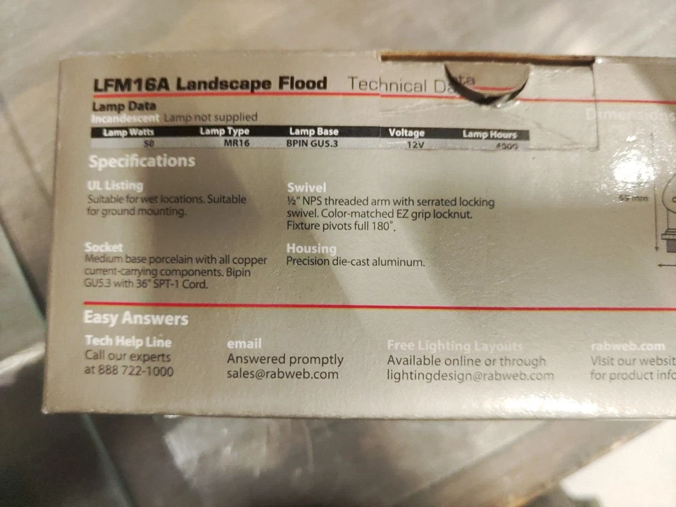 RAB Lighting LFM16A Low Voltage Floodlight, Bronze, New - Image 3 of 4