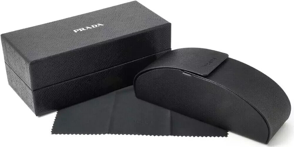 NEW PRADA AUTHENTIC EYEGLASSES SUNGLASSES BLACK LARGE MAGNETIC CASE CLOTH