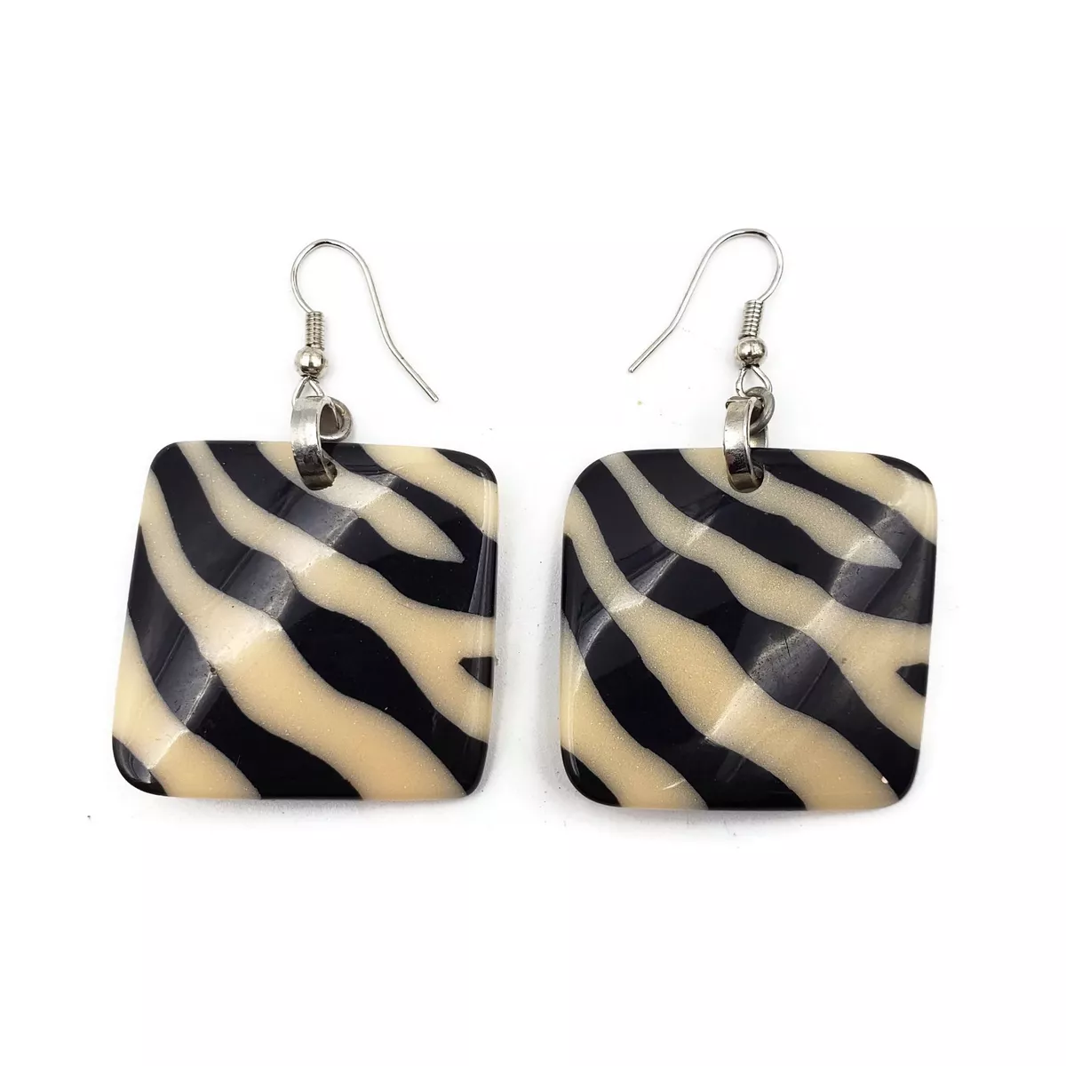 Square resin best sale earrings