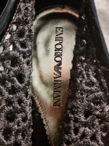 Emporio Armani Brand New Black Patent and Lace Shoes - Picture 4 of 7