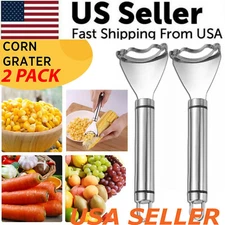 2x Corn Cob Peeler Stainless Steel Thresher Stripper Remover Kitchen Cutter Tool