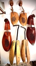 WOODEN VINTAGE SHOE TREES FROM 1940s OR 50s PAIR OF 3 