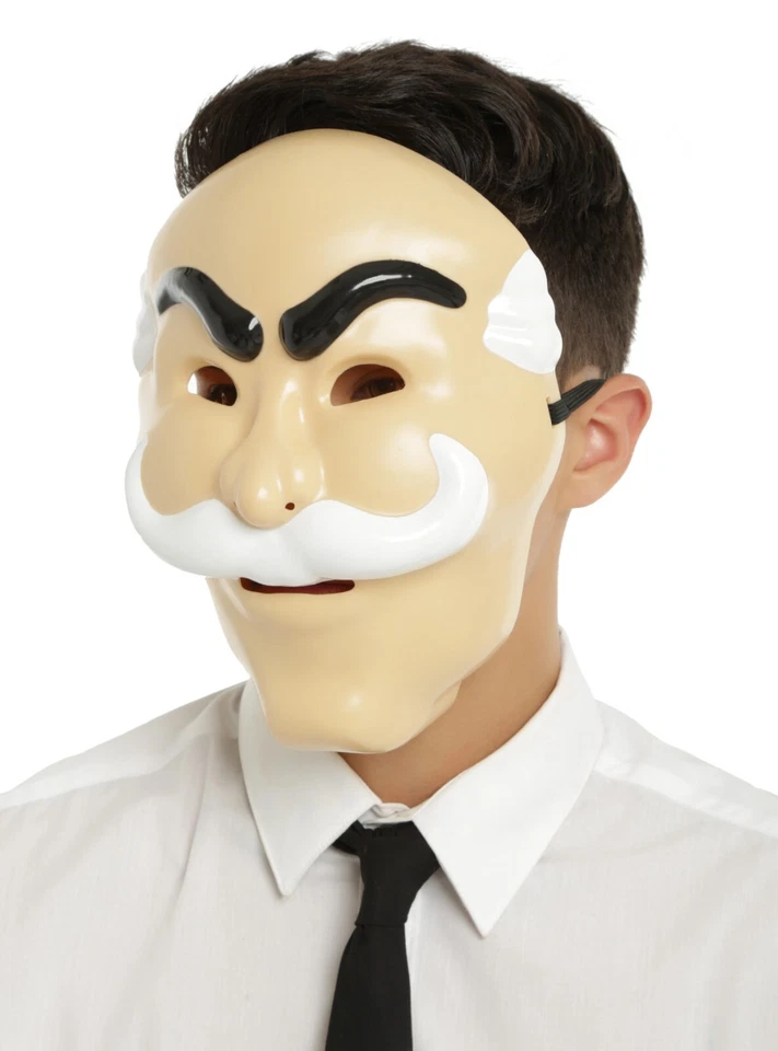 Mr. Robot Fsociety Adult Halloween Plastic Full Face Costume Mask Cosplay NEW - Image 2 of 4