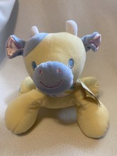 Eden Toy Blue Yellow Pink Cow Plush Stuffed Animal Lovey Baby Friend READ C5